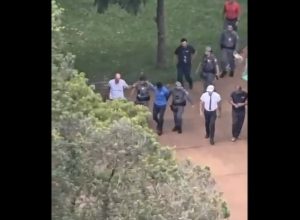 video-mostra-correria-e-prisao-de-suspeito-em-fuga-apos-invadir-colegio-santa-cruz,-em-sp
